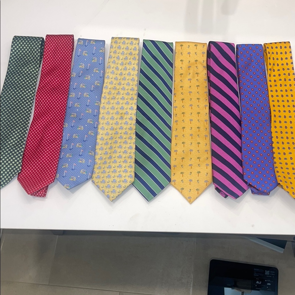 Men's Multicolor Tie Set - 9 Total